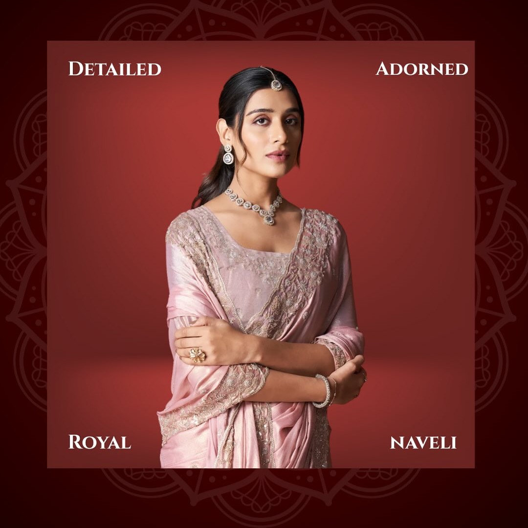 Draped in serenity , detailed in grace - This Blush Pink Elegance saree is a luxurious and elega